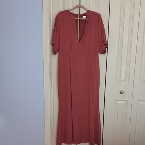 Alexia Admor Terracotta V-Neck Maxi Dress